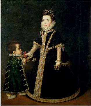 Sofonisba Anguissola Girl with a dwarf, thought to be a portrait of Margarita of Savoy, daughter of the Duke and Duchess of Savoy oil painting image